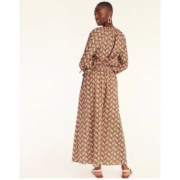 J.CREW Collection Ratti Prism Floral Print Cotton Skirt Sz XL Midi Lined Slit - Picture 3 of 16